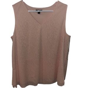 ALFANI PINK V-NECK SLEEVELESS BLOUSE